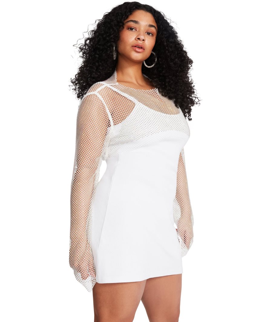 Tops Steve Madden Mesh Rhinestone Mujer Blancas | ES VE6S19